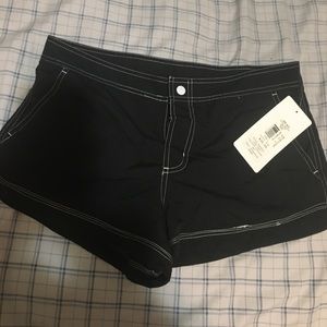 Black swim shorts